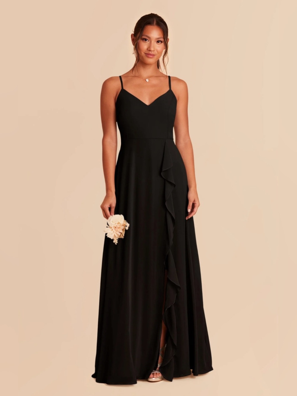 NWT Birdy Grey Theresa medium black chiffon bridesmaid dress formal wedding